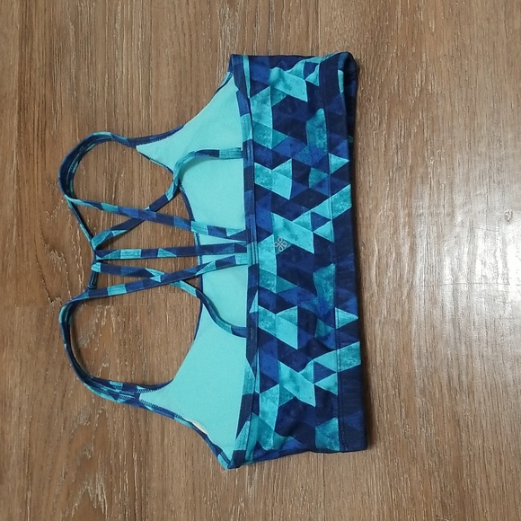 (M) Shambhala Geometric Print Athleisure Sports Bra Lightly Padded Yoga Leisure - Picture 6 of 7